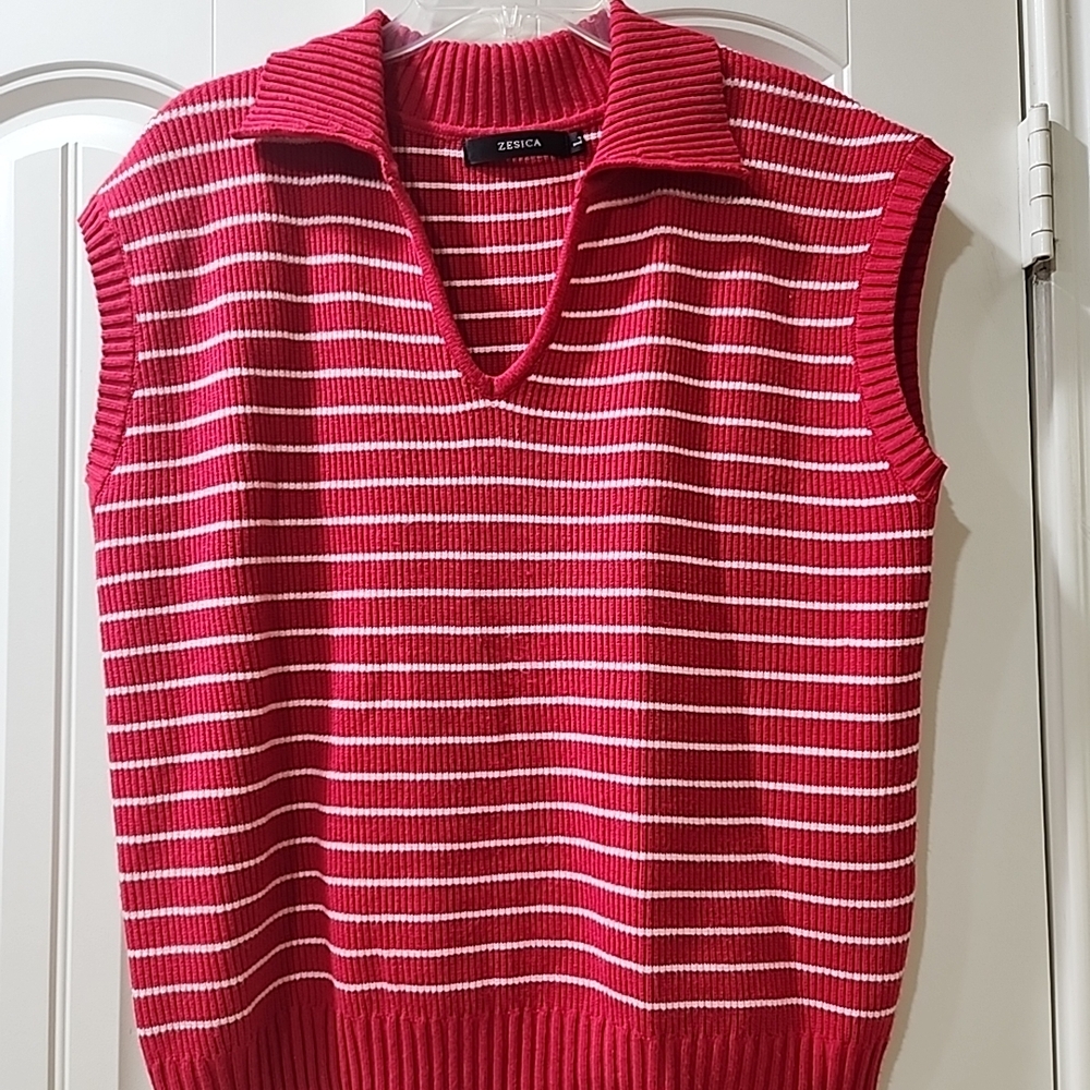 Zerica Women's Pink V-Neck Sweater